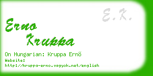 erno kruppa business card